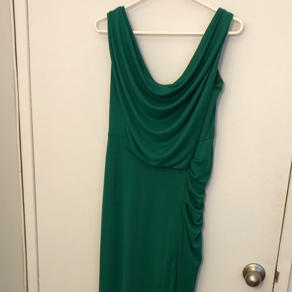 Emerald green jersey evening dress by BCBG